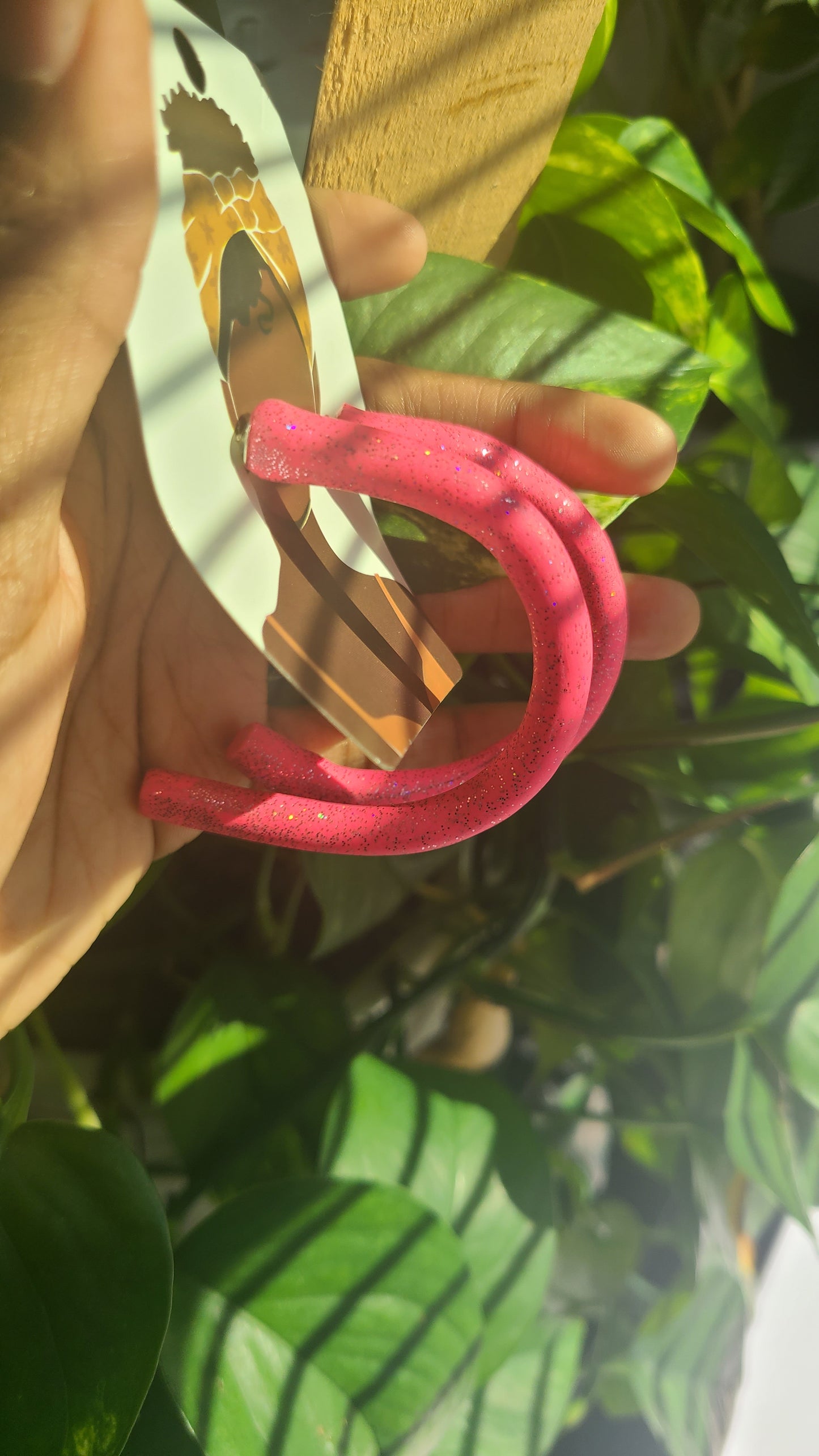 Pink Glitter Hoops